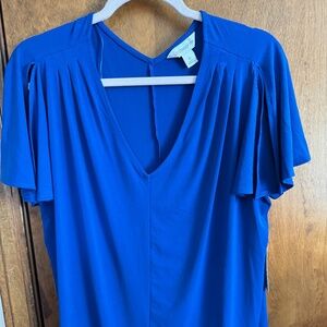 Liz Claiborne flounce sleeve royal blue blouse size XL